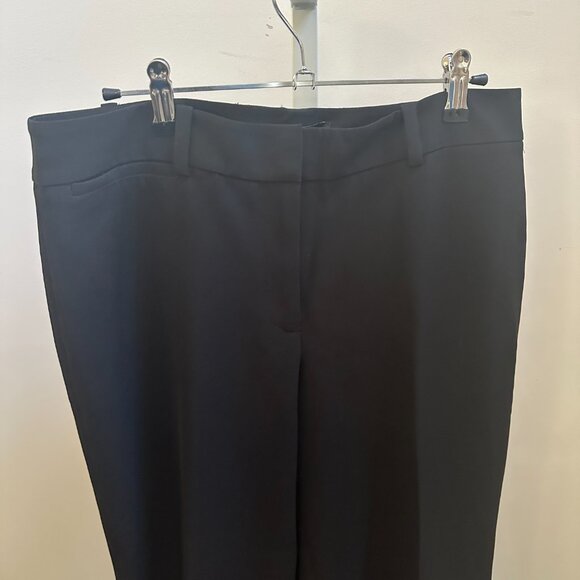 White House Black Market Black Cropped Wide Leg Lined Dress Pants Sz 10 - Picture 2 of 12